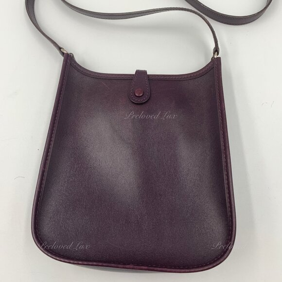 Authentic HERMES Purple Epsom Mini Evelyne TPM Crossbody Bag - Picture 4 of 15